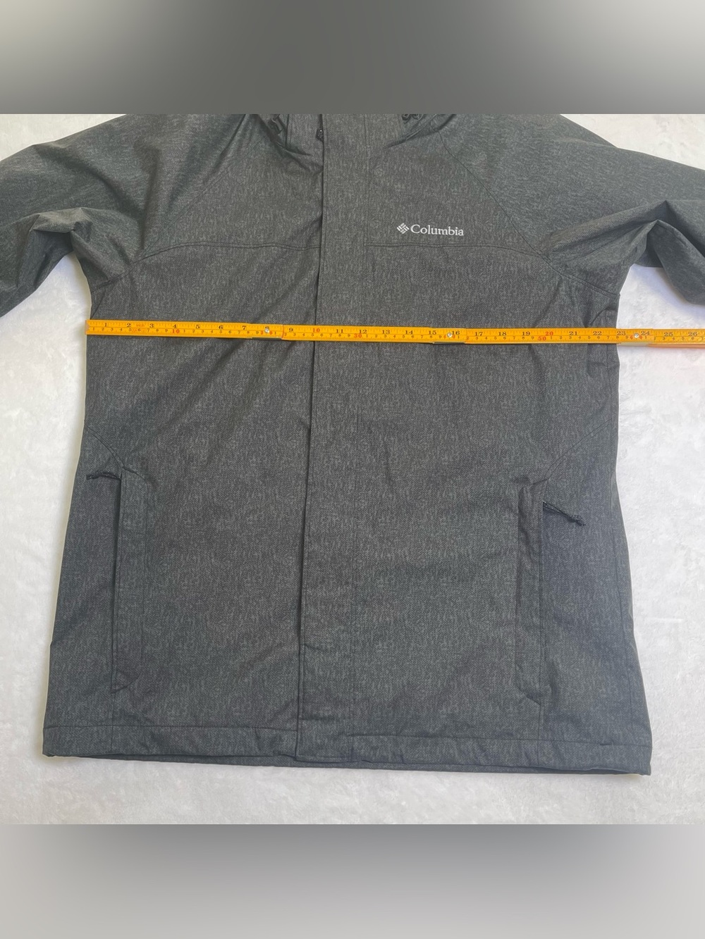 Columbia Men’s Medium Gray Interchange Hooded Waterproof Outer Shell Jacket - Picture 9 of 10